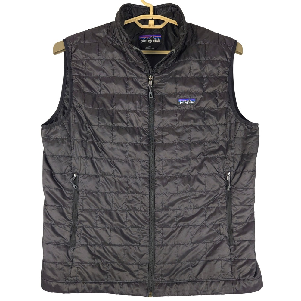 Patagonia Nano Puff Vest Mens Large Black Quilted Insulated 84242 SP23